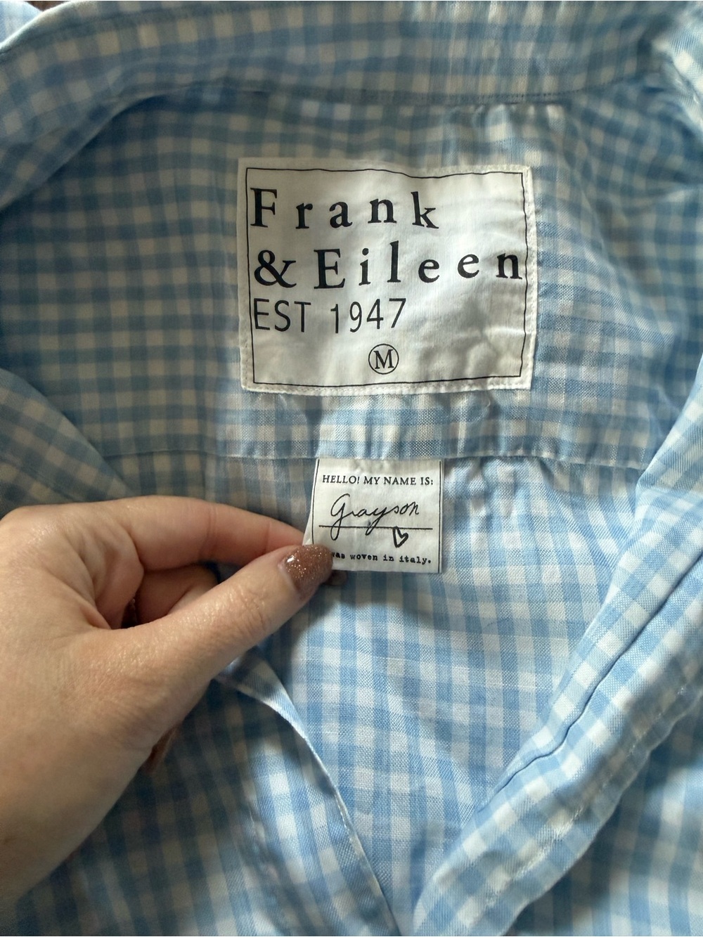 Frank & Eileen Light Blue Gingham Plaid 100% Cotton Tunic or Shirtdress